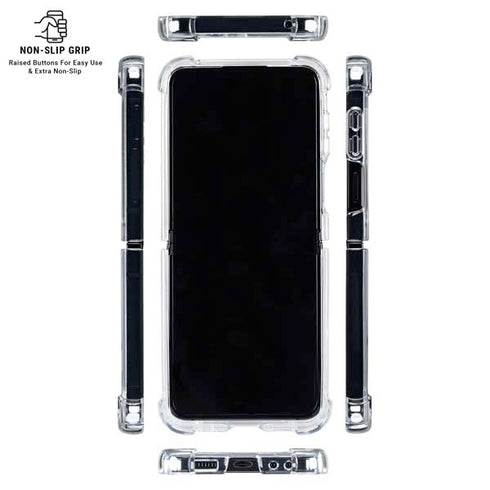 Purple Glitter Musical Heart Galaxy Z Flip6 Clear Case